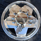 Package of 4pcs aluminum wheel 19.5x6.00 10x225mm 5Triangle 4000lbs Tr554d, 15mm flat,117-INSET 135-OUTSET Hub Pilot Polished Both Sides Fits for 2005-2016 Ford F450 & F550