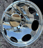 Package of 6pcs 19.5" x6 aluminum wheels extra Polished Dual Wheel 8 Oval design 4pcs  aluminum wheels+2pcs steel wheels +4pcs covers