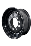 22.5" x 12.25" Aluminum Super Single Wheel 10x285.75mm Anodized Black– Hub Piloted