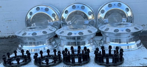 6pcs Alcoa brand mill-down 22inch/24inch Polished aluminum wheels+ Adaptors-4pcs/set
