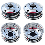19.5" x 6.00" Polished Aluminum Wheel Package of 4pcs for Hino &amp; Isuzu