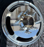 Package of 6pcs 19.5" x6 aluminum wheels extra Polished Dual Wheel 8x6.5" 5Triangle design 4pcs  aluminum wheels+2pcs steel wheels +4pcs covers (Copy)