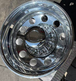 19.5" x6 aluminum wheels extra Polished Dual Wheel Package deal,PCD10HOLES X 7.25with lug nut and covers for Old school 1977-2005 Chevy/GMC C/K 3500 HD Truck