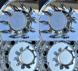 Dually Truck Polished Metal Covers, a Set of 4pcs with Spike or Cylinder and Lug nut for 8x6.5(170mm), 8x200&210, 8x225, 10x225mm