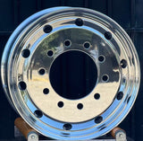 ALUMINUM WHEEL 22.5x12.25  10X285.75	26	HUB	220.1MM	119/146	12320LBS	High Polished Outside	TR552 for steer position