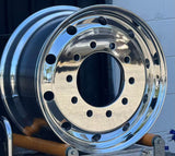 ALUMINUM WHEEL 22.5x12.25  10X285.75	26	HUB	220.1MM	119/146	12320LBS	High Polished Outside	TR552 for steer position