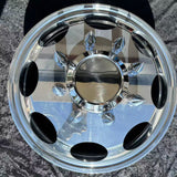 Package of 6pcs 19.5" x6 aluminum wheels extra Polished Dual Wheel 8x6.5" 8Oval design 4pcs  aluminum wheels+2pcs steel wheels +4pcs covers