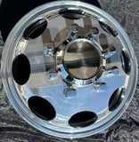 Package of 6pcs 19.5" x6 aluminum wheels extra Polished Dual Wheel 8 Oval design 4pcs  aluminum wheels+2pcs steel wheels +4pcs covers