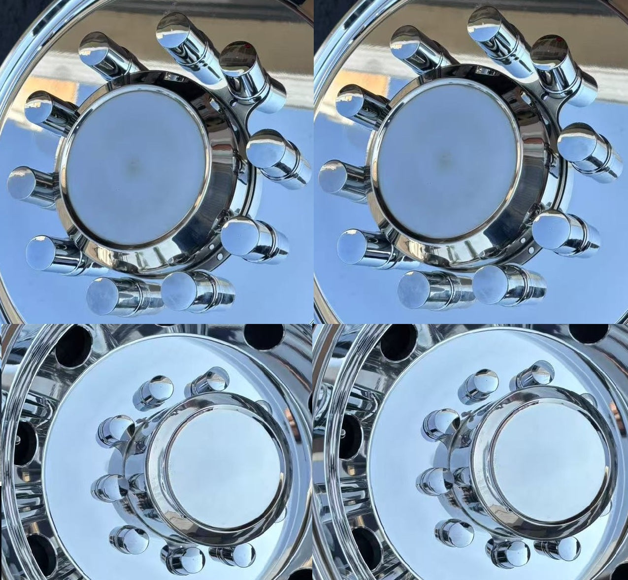 Dually Cover Dually Truck Polished Metal Wheel Cover Kit with Lug Nut Covers ...