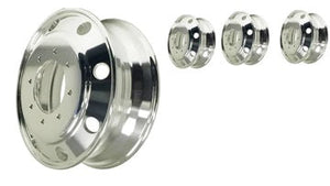 19.5" x6.75 aluminum wheels extra Polished Dual Wheel Package deal,PCD 8HOLES X 225mm for 1999-2004 F450 F550 Dually Trucks