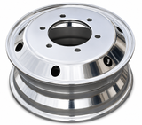 17.5" x 6.00" Polished Aluminum Wheel – 6 x 205mm Hub-Piloted Lift Axle