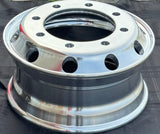 aluminum whee 17.5"x6.75" Forged Aluminum Deepside polished 8-Hole, 275mm Bolt Circle, 220.1mm Bore Hub-Piloted