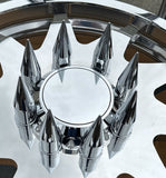 Billet Aluminum Wheel Center Floater Caps with Chrome ABS Lug nut Covers