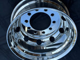 aluminum wheel 22.5"x9.00" Forged Aluminum High Polished Both Sides 10-Hole, 285.75mm Bolt Circle, 221mm Bore Stud-Piloted 9900lbs, 30mm 176mm offset