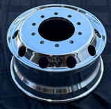 aluminum wheel 22.5"x9.00" Forged Aluminum High Polished Both Sides 10-Hole, 285.75mm Bolt Circle, 220.1mm Bore Hub-Piloted 9900lbs, 26.75mm 176mm offset