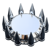 Aluminum Billet Wheel Cover Set with ABS Chrome Spikes for 10-Hole x 285.75mm Wheels