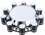 Billet Aluminum Wheel Center Floater Caps with Chrome ABS Lug nut Covers