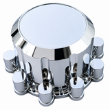 Billet Aluminum Wheel Center Caps with Chrome ABS Lug nut Covers