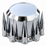 Billet Aluminum Wheel Center Caps with Chrome ABS Lug nut Covers