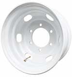 17.5" x 6.00" White Steel Wheel – 6 x 205mm Hub-Piloted Lift Axle
