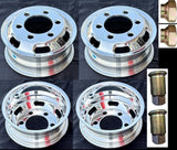 Aluminum Wheel 16" x 6.00" Dual 6holes x 8.75”(222.25mm) for  Hino 195, Isuzu NPR & NRR 16x6.00 6holes x 8.75 pcd Package: 4pcs polished aluminum wheels+covers