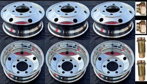 Aluminum Wheel 19.5" x 6.00" Dual 6holes x 8.75”(222.25mm) for  Hino 195, Isuzu NPR & NRR 19.5x6.00 6holes x 8.75 pcd Package: 6pcs polished aluminum wheels