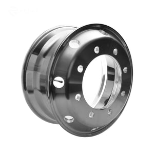 aluminum whee 19.5"x6.75" Forged Aluminum Deepside polished 8-Hole, 275mm Bolt Circle, 220.1mm Bore Hub-Piloted