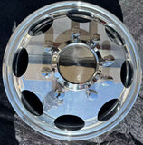 Package of 6pcs 19.5" x6 aluminum wheels extra Polished Dual Wheel 8x6.5" 8Oval design 4pcs  aluminum wheels+2pcs steel wheels +4pcs covers