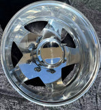 Package of 6pcs 19.5" x6 aluminum wheels extra Polished Dual Wheel 5Triangle design 4pcs  aluminum wheels+2pcs steel wheels +4pcs covers