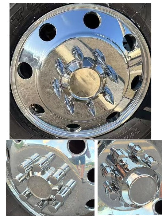 Dually Cover Dually Truck Polished Metal Wheel Cover Kit with Lug Nut Covers ...