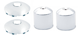 Chrome Metal Hub Cover 8 Lug 275MM BC w22x1.5& 20x1.5stud 1990-C, GM/Chevy, C4500, C5500, Kodiak, Topkick. 19.5” 8 lug 1990-1998, Ford F600, F700, (Copy)