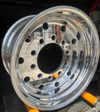 ALUMINUM WHEEL 22.5x12.25  10X285.75 30MM STUD PILOTED(OLD SCHOOL BALLSEAT) 2201MM 12320LBS High Polished Outside TR552 for steer position