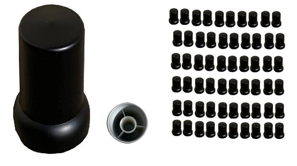 Flat-top Black Lug Nut Snap-on Covers for  M22x1.5 Stud of Semi-Trucks