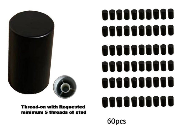 Tube black Lug Nut Thread-on Covers for  M22x1.5 Stud of Semi-Trucks