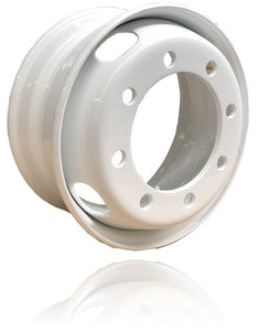 Steel whee 17.5"x6.75" White Color 8-Hole, 275mm Bolt Circle, 220.1mm Bore Hub-Piloted 4 hand holes