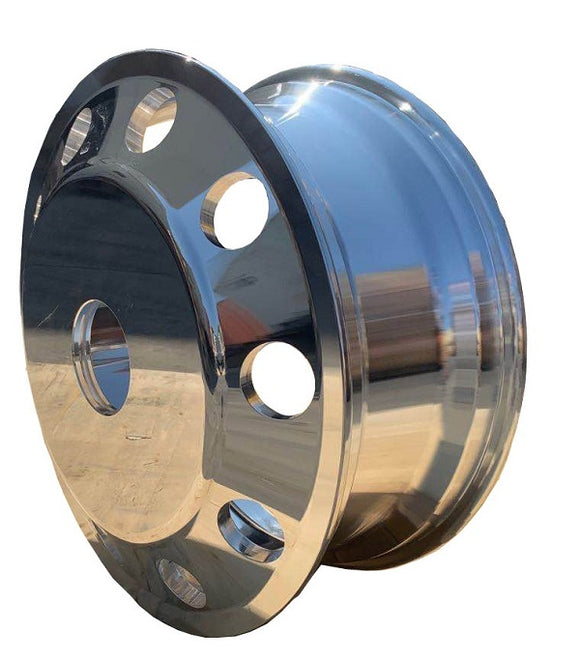 ALUMINUM BLANK WHEEL 22x8.25 116mm CBD: 168mm offset, 10 handholes with 65mm polished bothside for all position, no warranty & no liability
