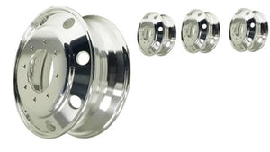19.5" x6 aluminum wheels extra Polished Dual Wheel Package deal,PCD 8HOLES X 225mm for 1999-2004 F450 F550 Dually Trucks