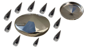 Chrome Metal Rear Position Hub Cap  with Diamond design for 8 inches Hub  10-hole x285.75mm bolt Circle
